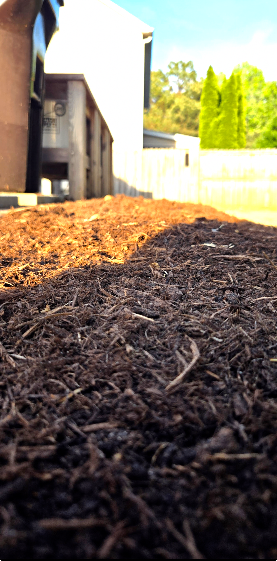 Fresh mulch beds